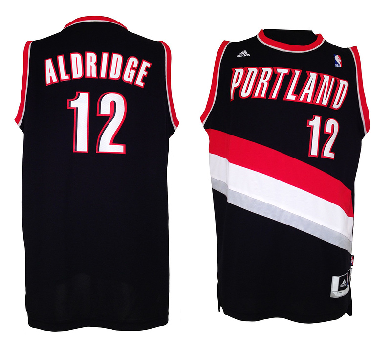  NBA Portland Trail Blazers 12 LaMarcus Aldridge New Revolution 30 Swingman Black Jersey